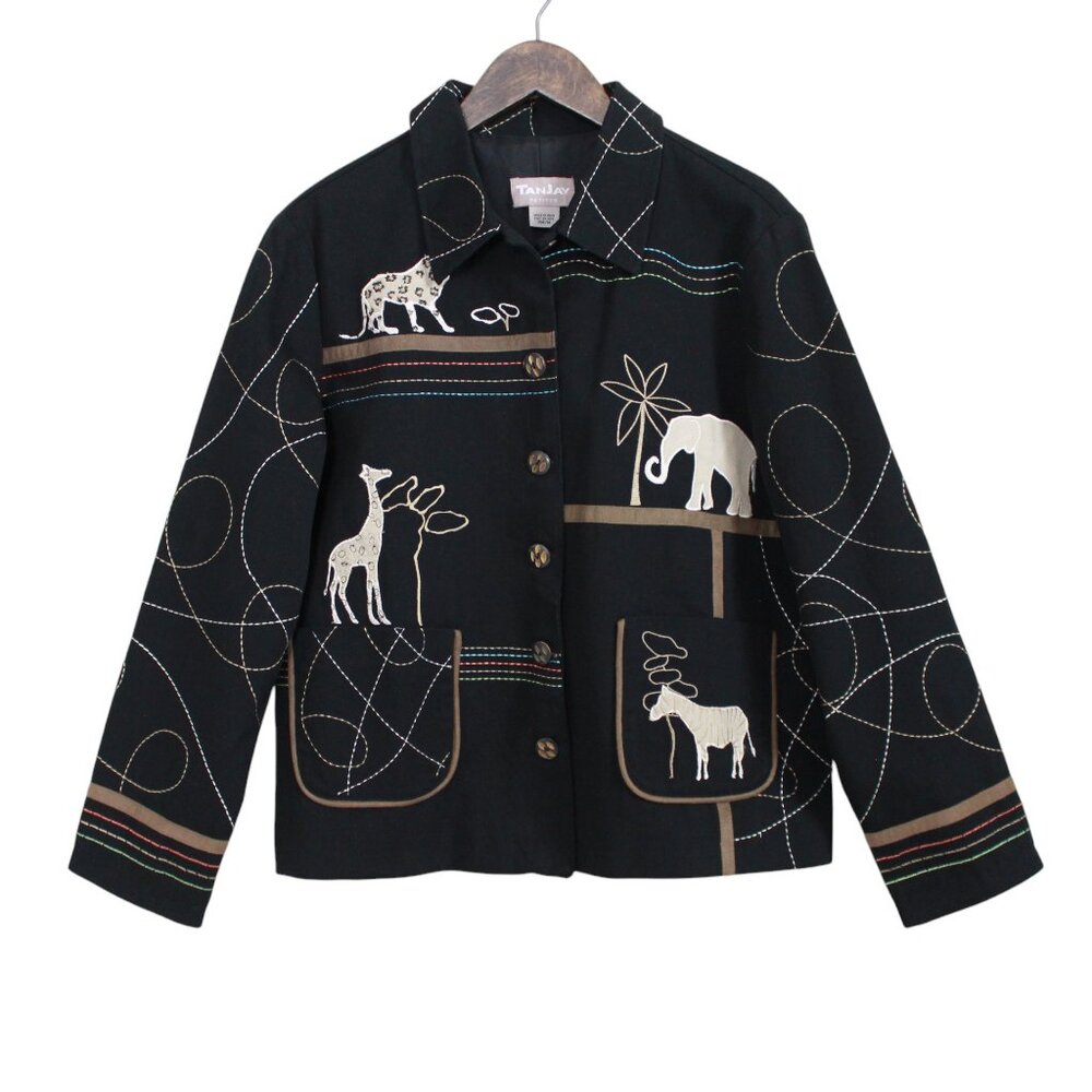 Tanjay Textured Animal Pattern Cotton Twill Jacket